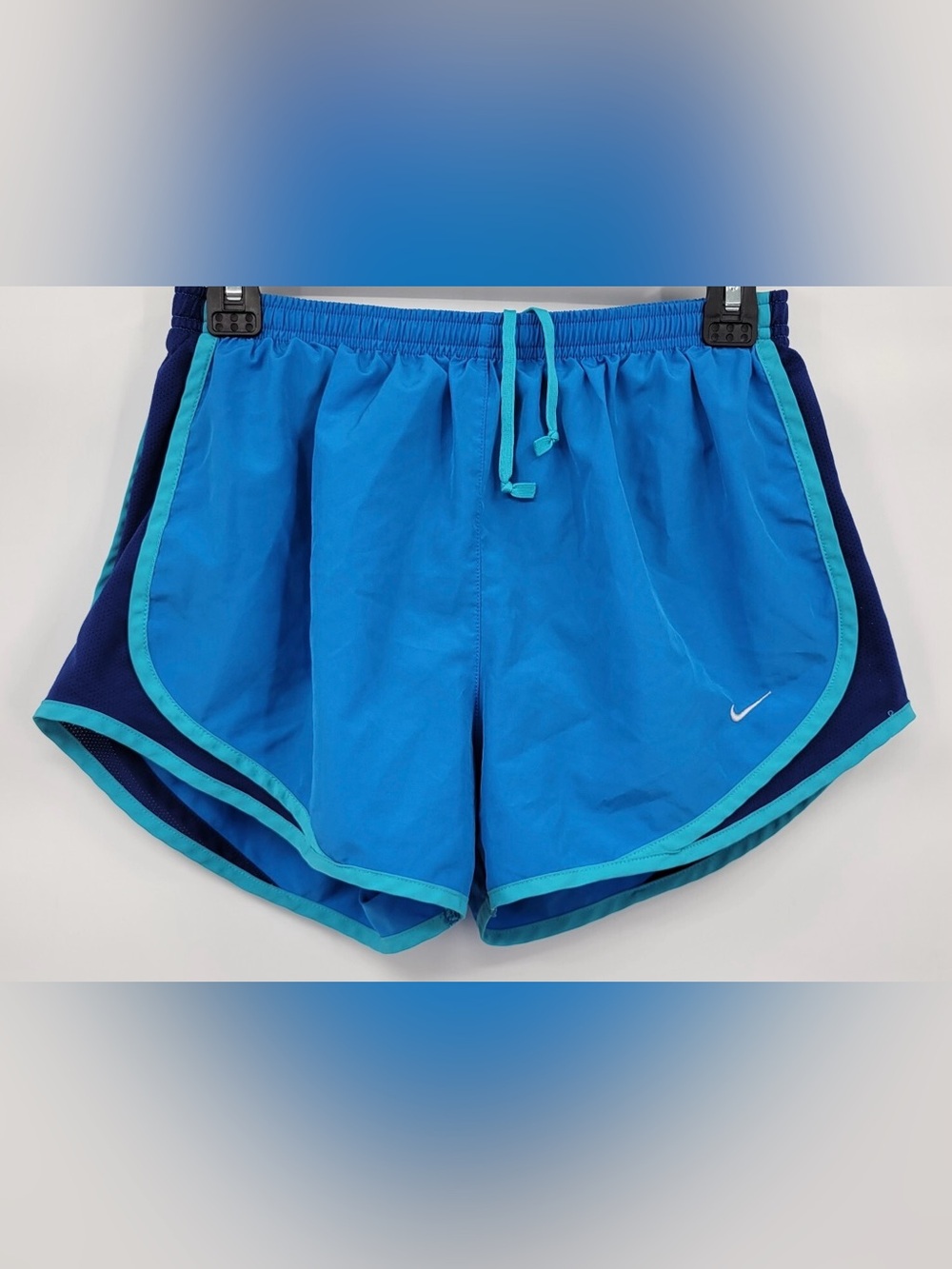 Nike Women's Bright Blue Athletic Shorts with Teal Trim